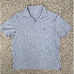 Polo Ralph Lauren Mens Blue Performance Polo Shirt Sz XL Classic Fit S/S Pocket